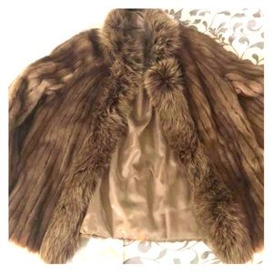 Real fur coat with minx collar